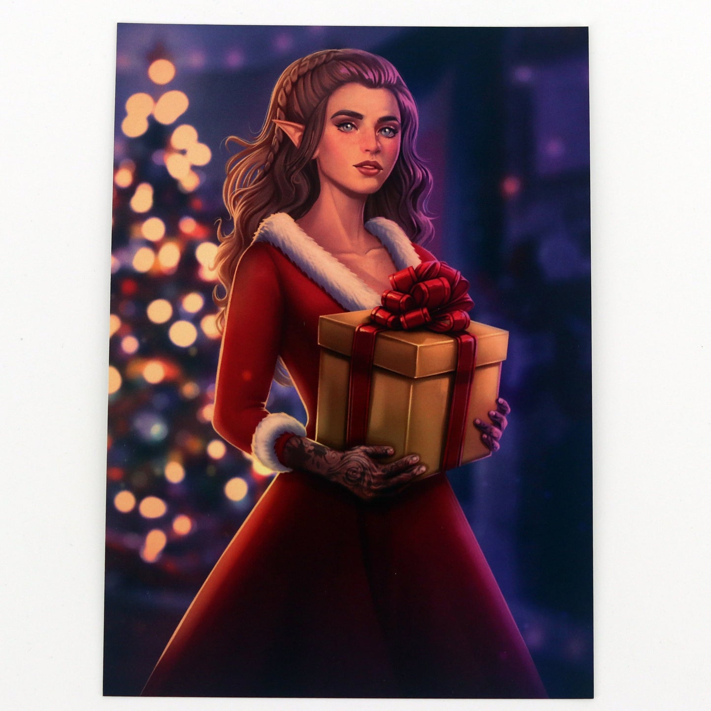 print met feyre in kerstsfeer