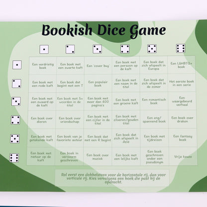 bookish dice game met lees opdrachten